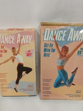Vintage Lot of 2 Esquire “Dance Away Get Fit with the Hits” VHS tapes 50s & 60s